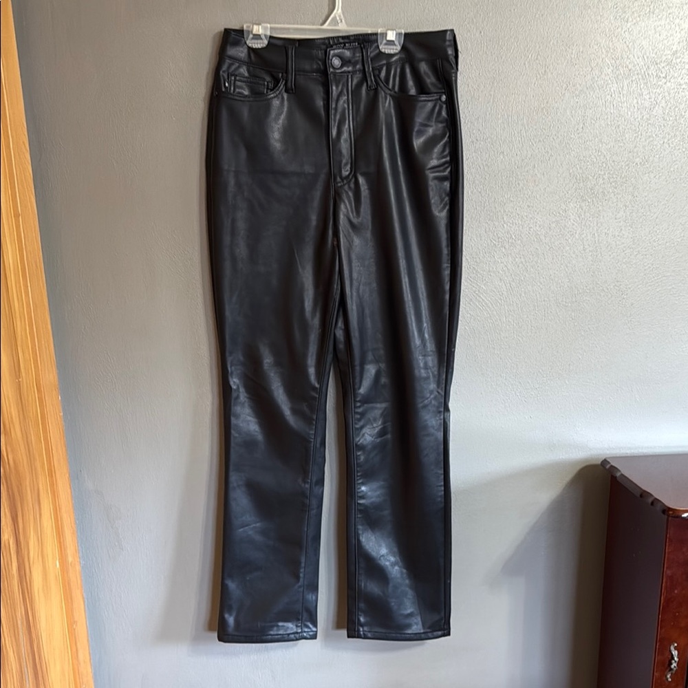 Black Faux Leather Women Jeans